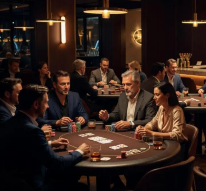 Stół pokerowy w nowoczesnym barze 